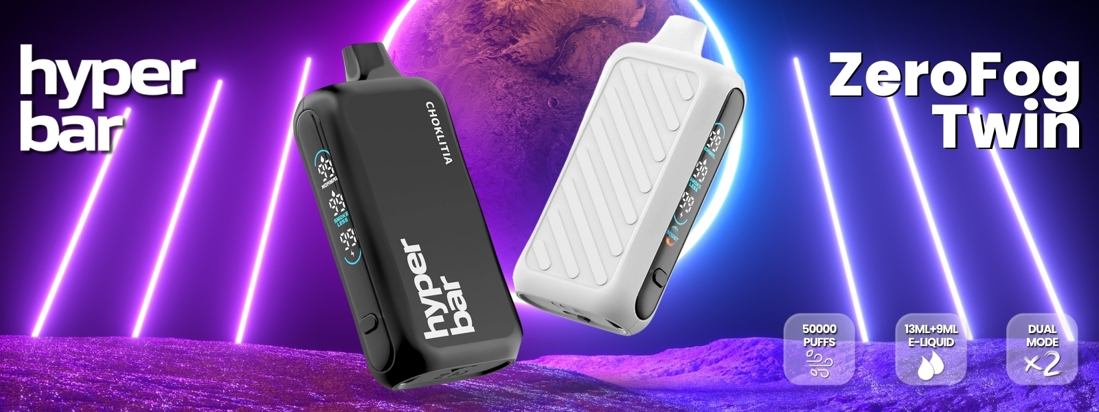 Hyper Bar ZeroFog Twin 50K Smokeless-Control Disposable